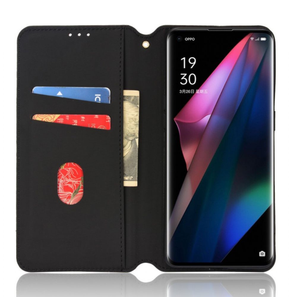 Schutzhülle Für Oppo Find X3 / X3 Pro Flip Case Diamant-leder-effekt