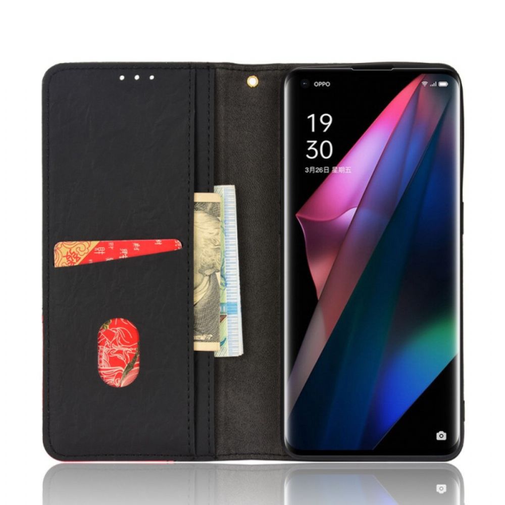 Schutzhülle Für Oppo Find X3 / X3 Pro Flip Case Slant Bicolor Kunstleder