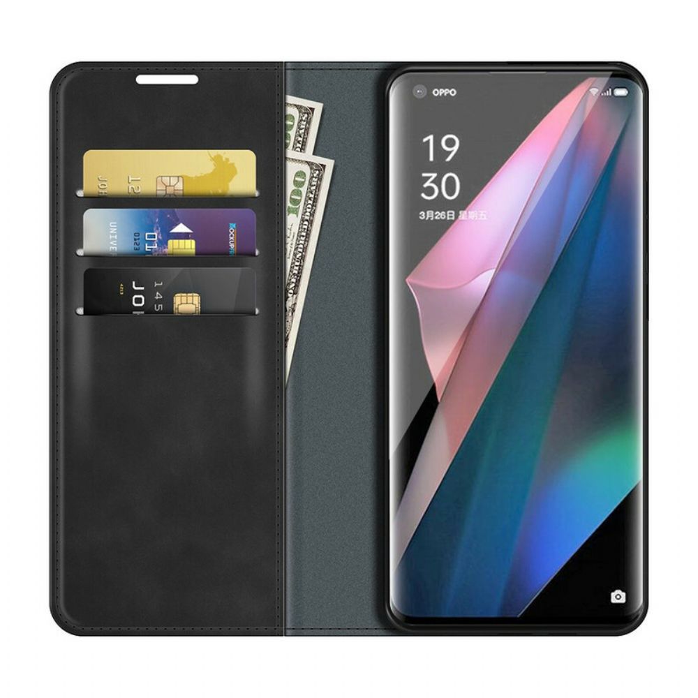 Schutzhülle Für Oppo Find X3 / X3 Pro Flip Case Weicher Ledereffekt