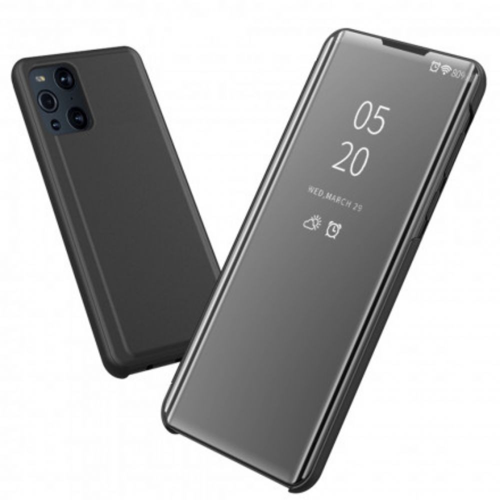 Schutzhülle Für Oppo Find X3 / X3 Pro Spiegel Und Kunstleder