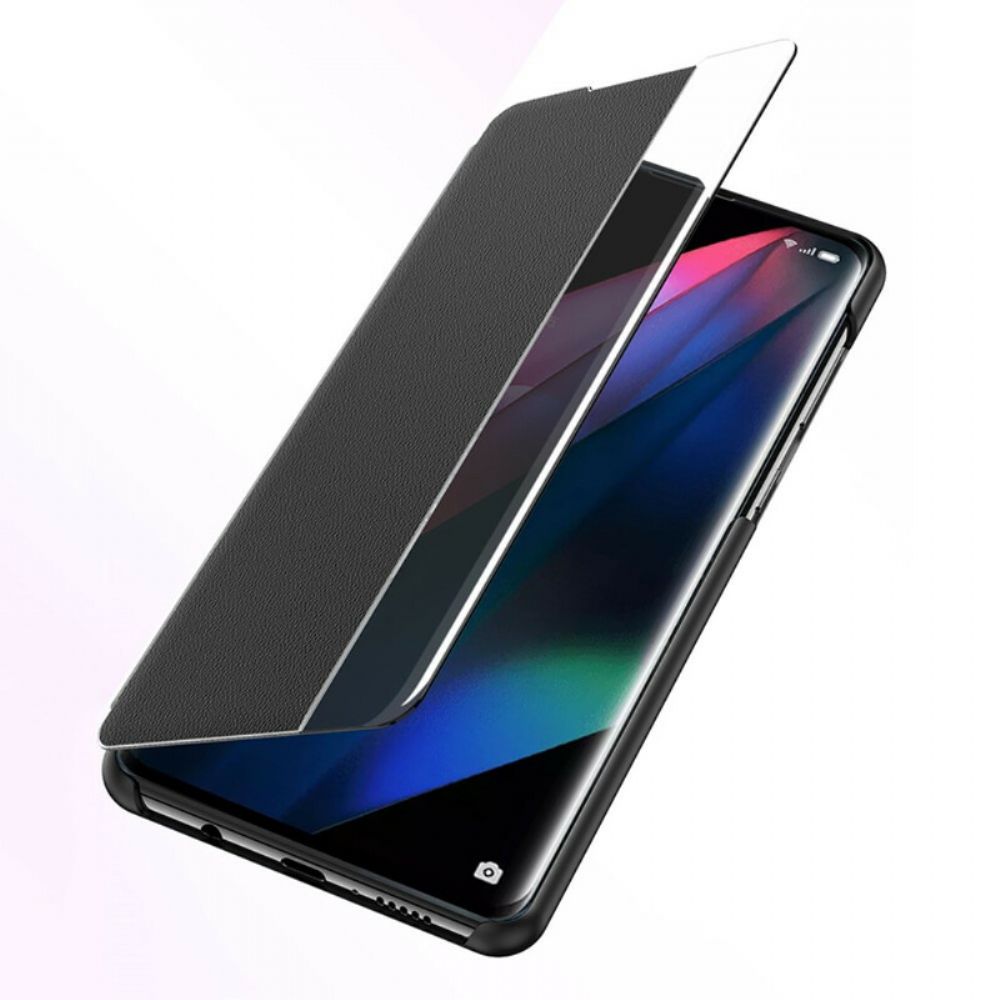 Schutzhülle Für Oppo Find X3 / X3 Pro Texturiertes Kunstleder