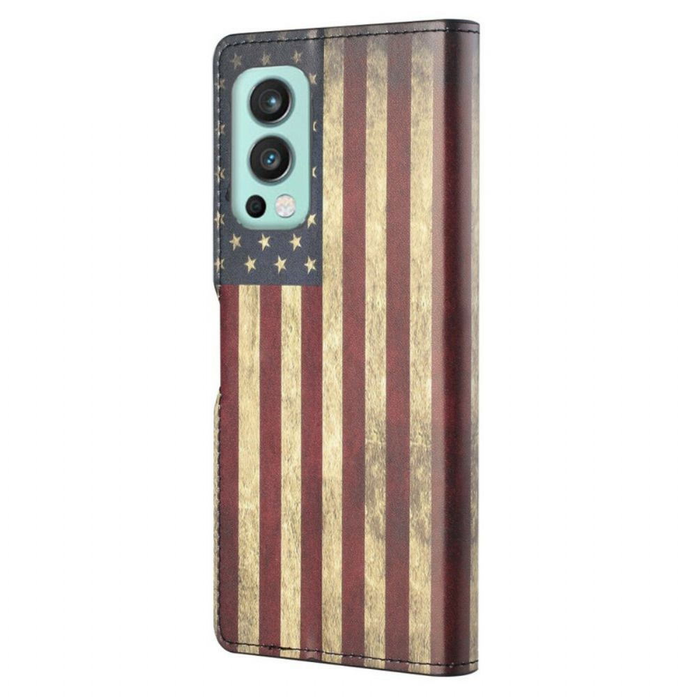 Flip Case Für OnePlus Nord 2 5G Amerikanische Flagge