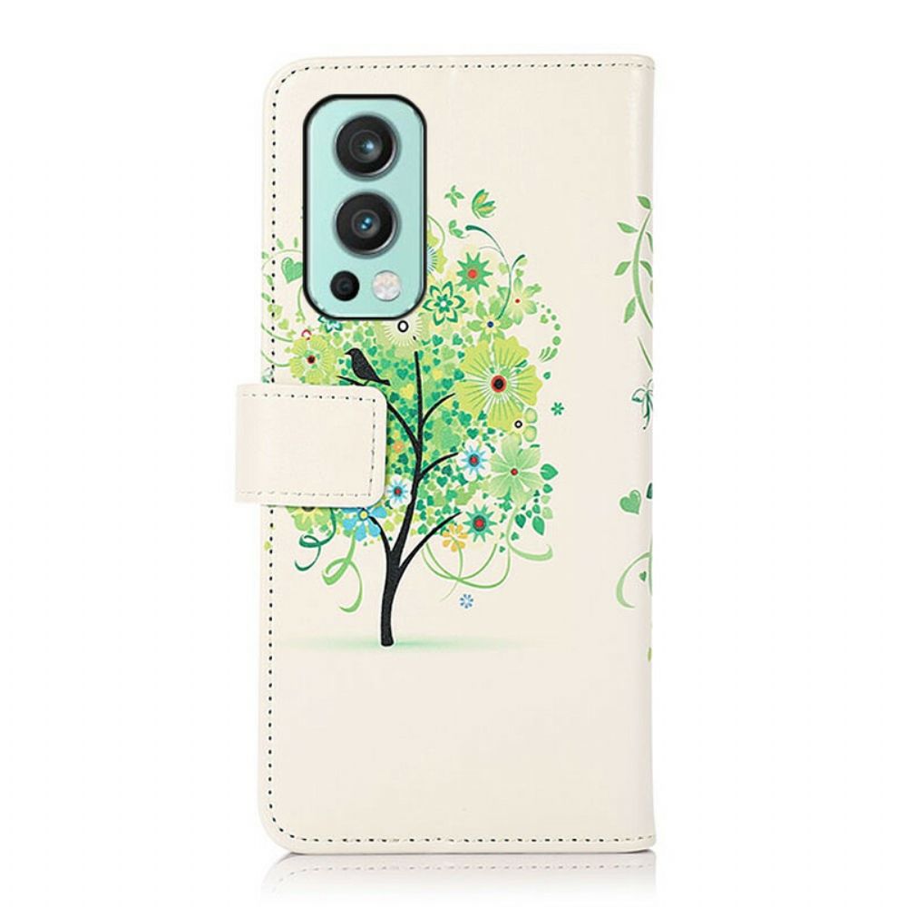 Flip Case Für OnePlus Nord 2 5G Blühender Baum