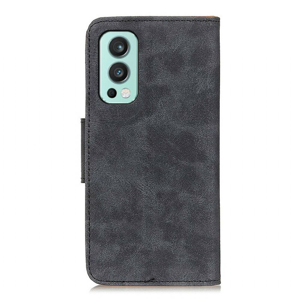 Flip Case Für OnePlus Nord 2 5G Flip Case Doppelseitige Magnetklappe Im Vintage-stil