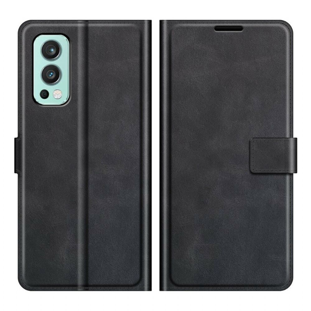 Flip Case Für OnePlus Nord 2 5G Extrem Schmaler Ledereffekt