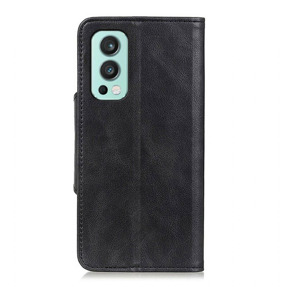 Flip Case Für OnePlus Nord 2 5G Kunstlederknopf