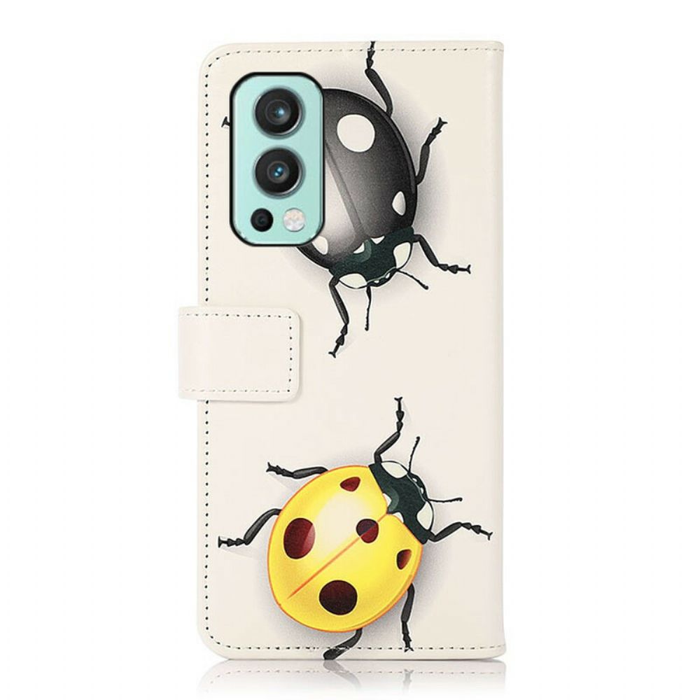 Flip Case Für OnePlus Nord 2 5G Marienkäfer