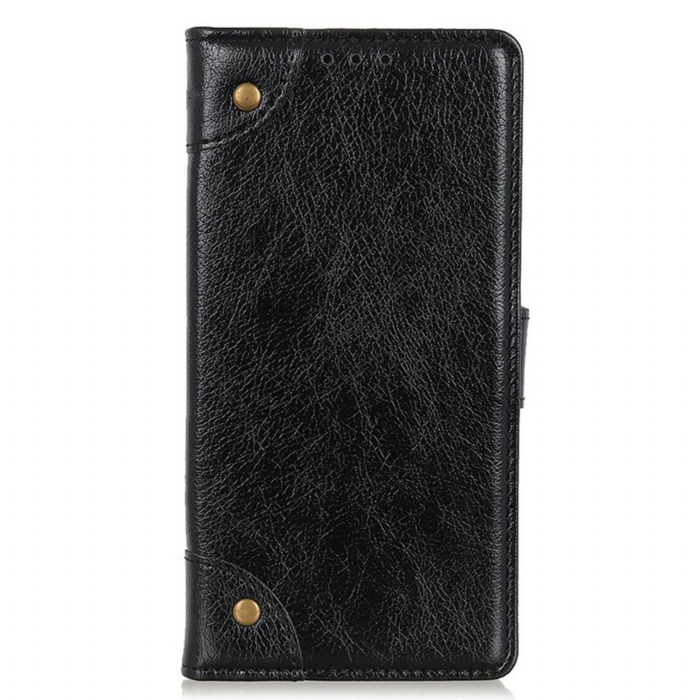 Flip Case Für OnePlus Nord 2 5G Nappaleder-stil Mit Vintage-nieten