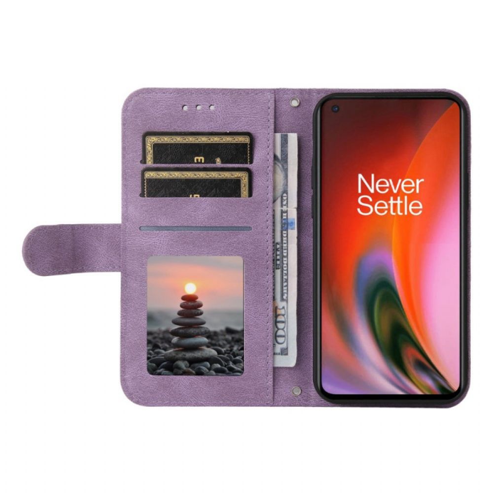 Flip Case Für OnePlus Nord 2 5G Niete Und Riemen Aus Kunstleder