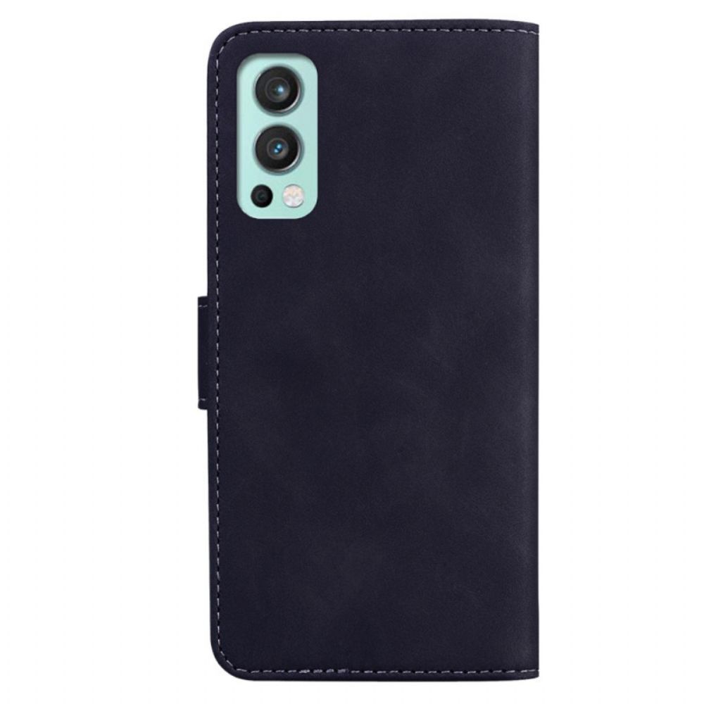 Flip Case Für OnePlus Nord 2 5G Schmetterlingshaut-touch