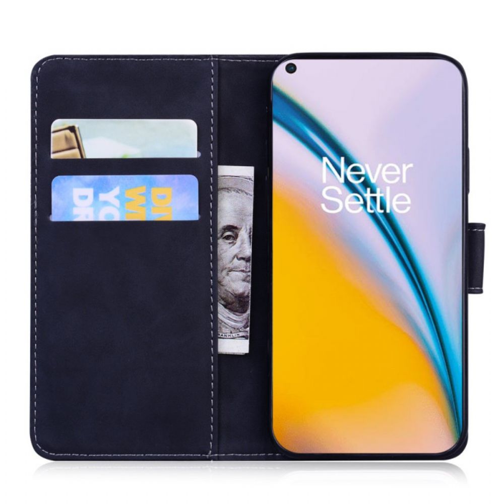 Flip Case Für OnePlus Nord 2 5G Schmetterlingshaut-touch