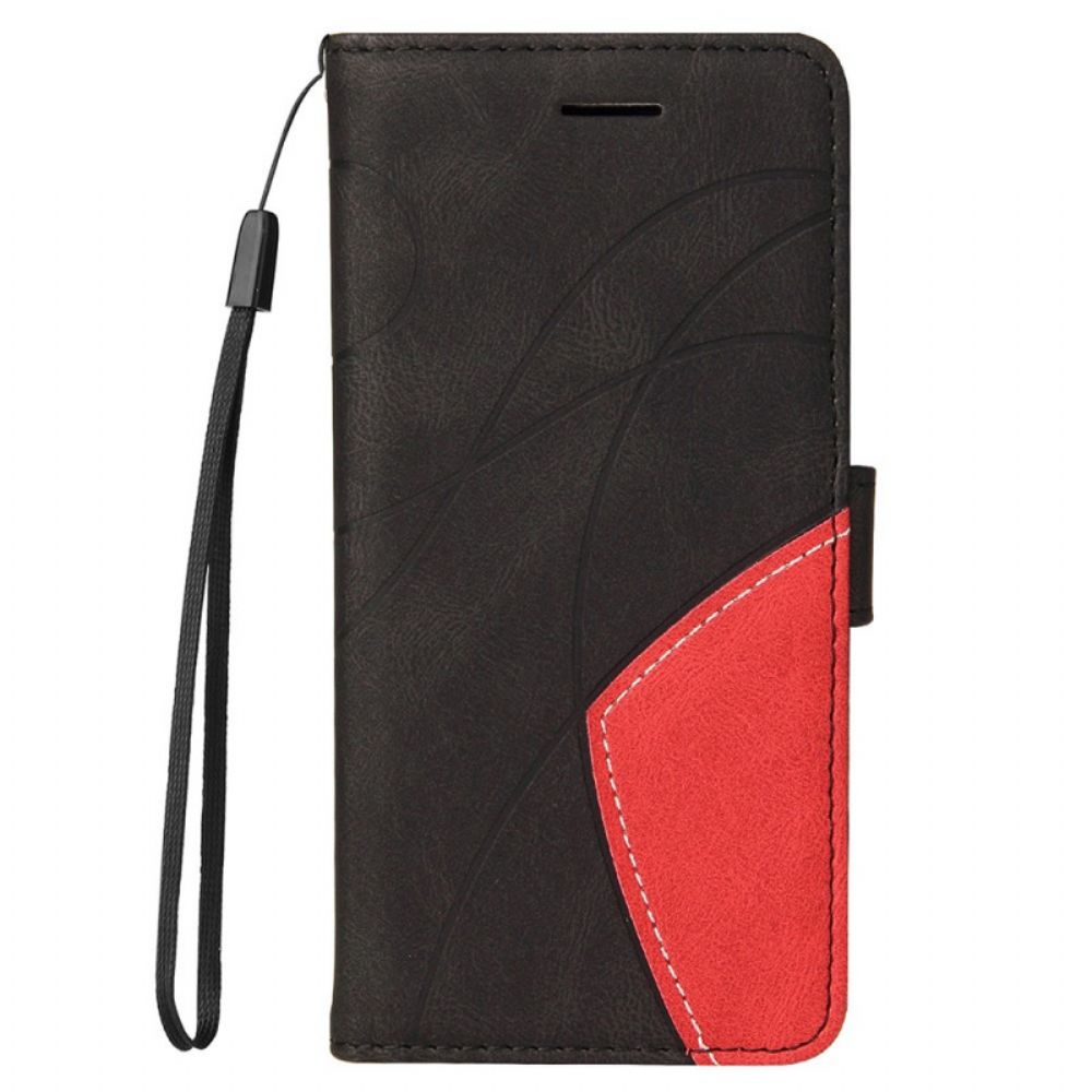 Flip Case Für OnePlus Nord 2 5G Signature Two-tone Kunstleder