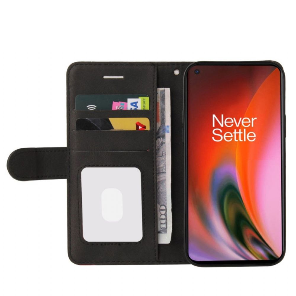 Flip Case Für OnePlus Nord 2 5G Signature Two-tone Kunstleder