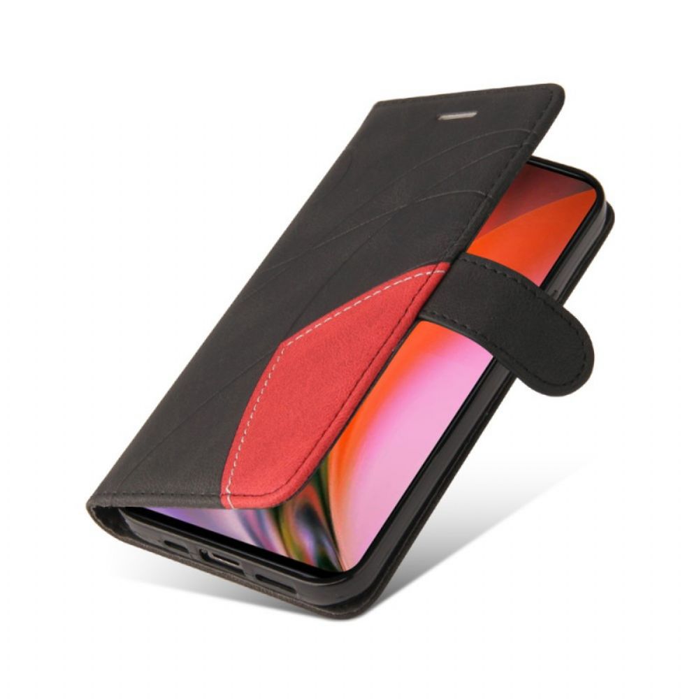 Flip Case Für OnePlus Nord 2 5G Signature Two-tone Kunstleder