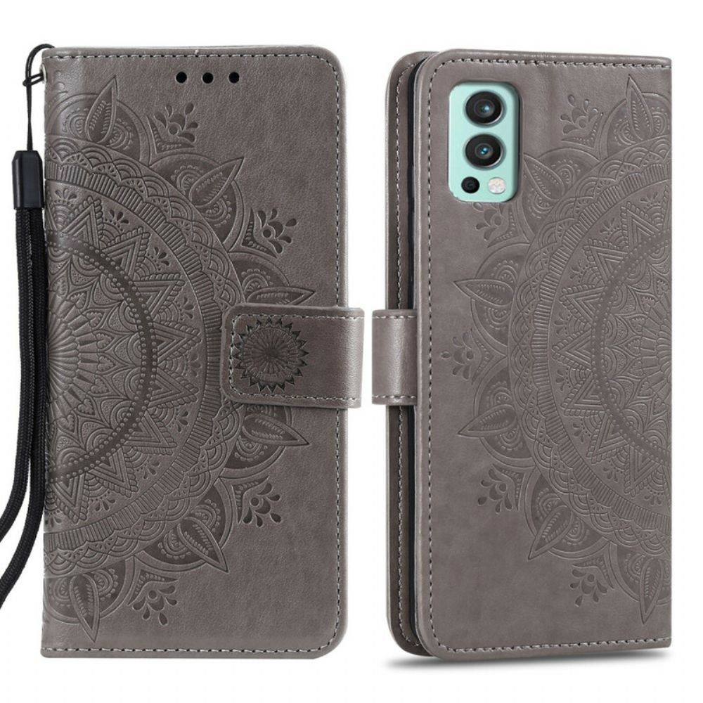 Flip Case Für OnePlus Nord 2 5G Sonnen-mandala