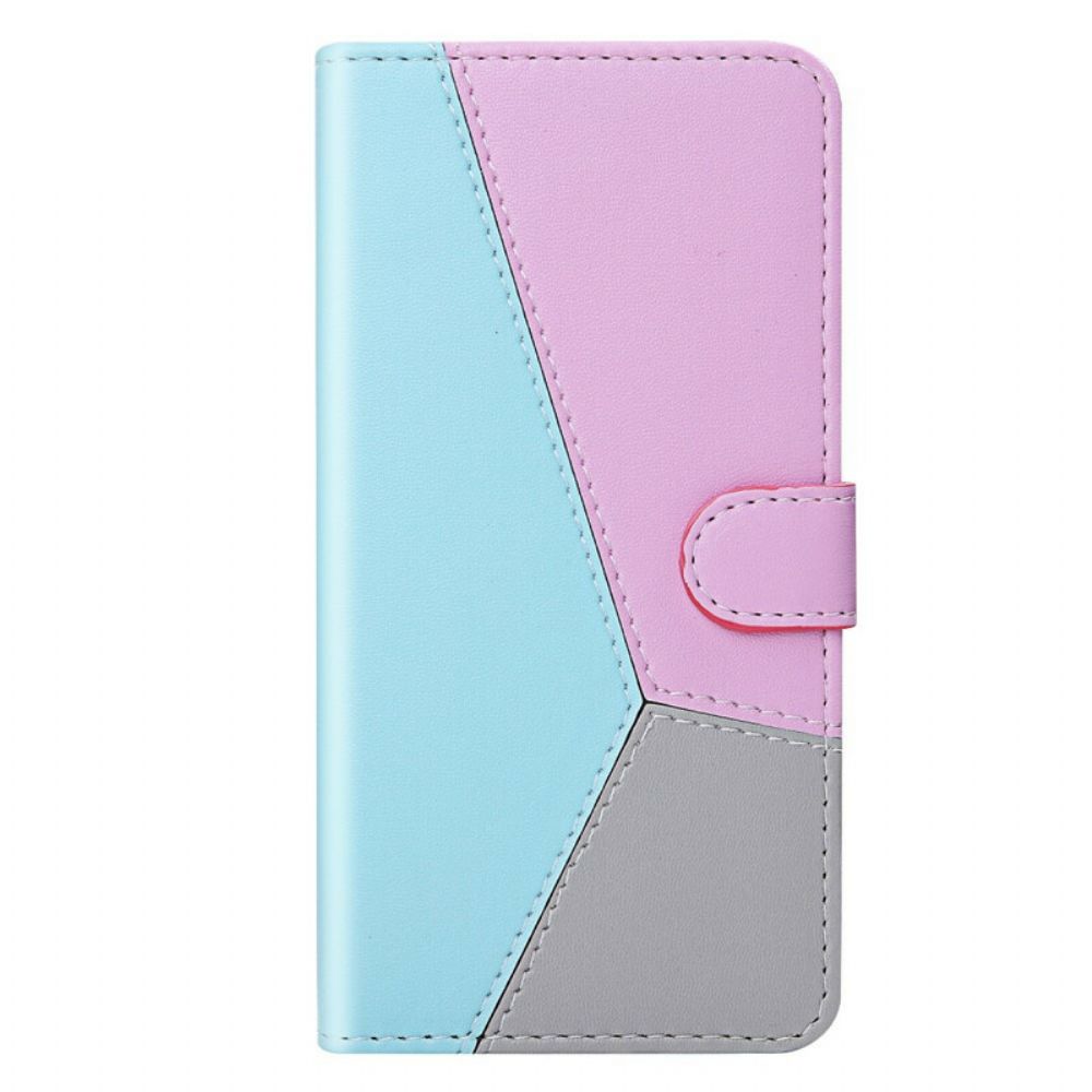 Flip Case Für OnePlus Nord 2 5G Tricolor Lederoptik