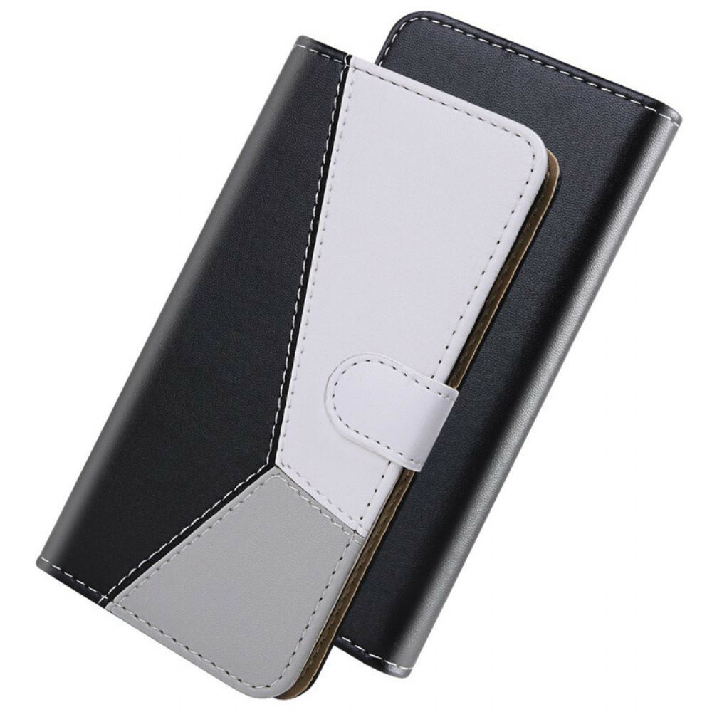 Flip Case Für OnePlus Nord 2 5G Tricolor Lederoptik