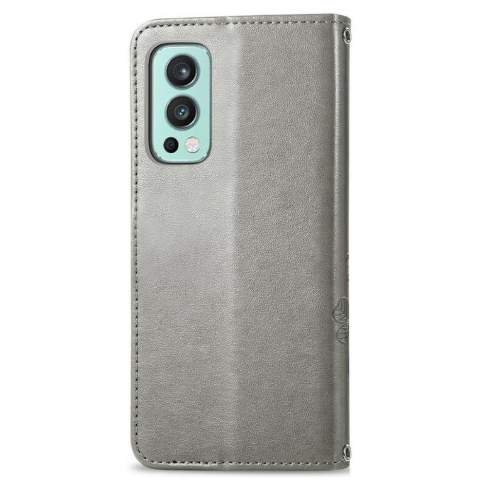 Flip Case Für OnePlus Nord 2 5G Vierblättriges Kleeblatt