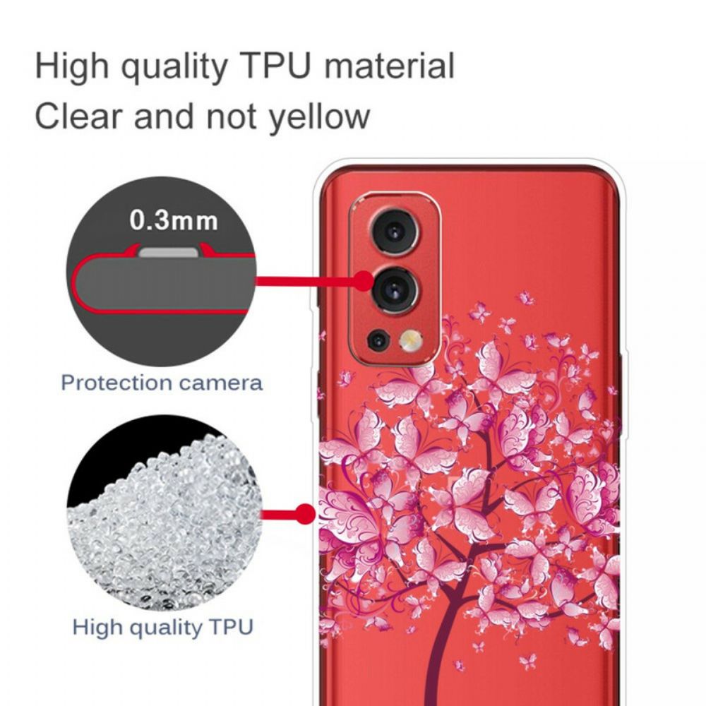 Handyhülle Für OnePlus Nord 2 5G Transparenter Schmetterlingsbaum