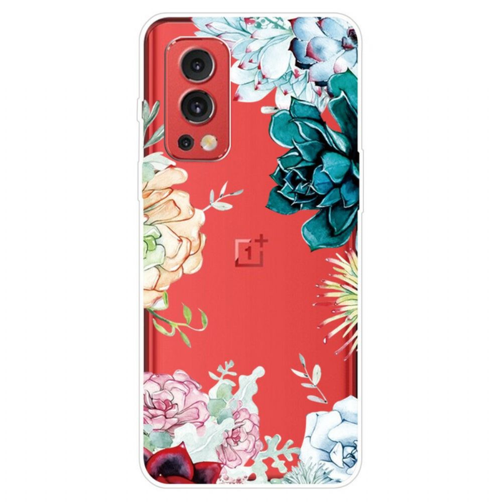 Hülle Für OnePlus Nord 2 5G Nahtlose Aquarellblumen