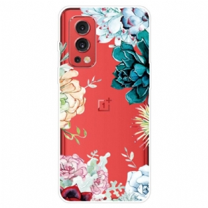 Hülle Für OnePlus Nord 2 5G Nahtlose Aquarellblumen