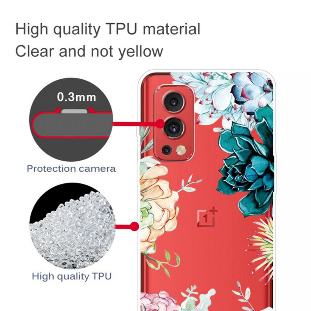 Hülle Für OnePlus Nord 2 5G Nahtlose Aquarellblumen