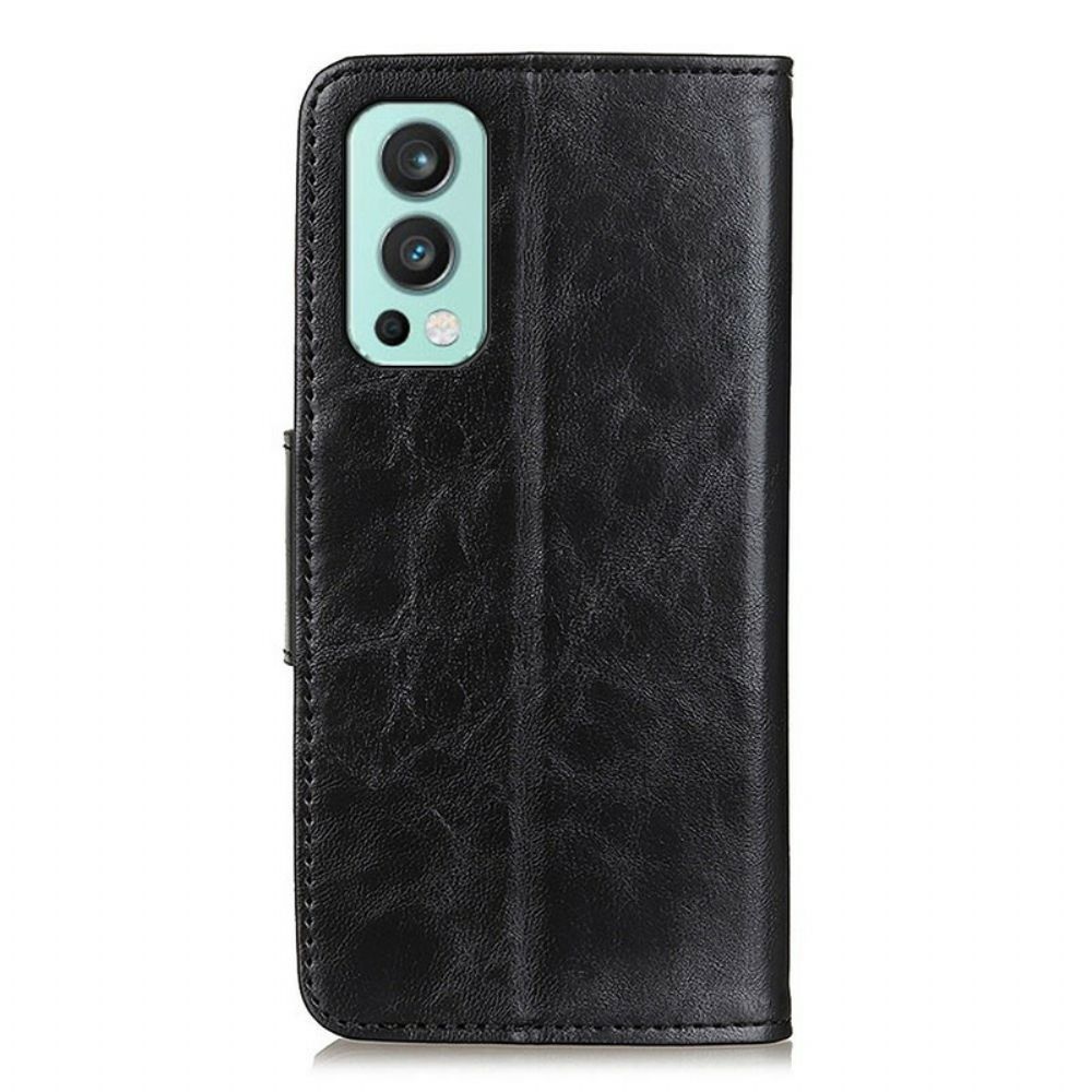 Lederhüllen Für OnePlus Nord 2 5G Flip Case Texturierte Magnetklappe