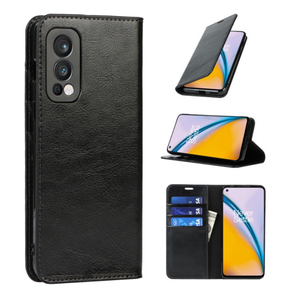 Schutzhülle Für OnePlus Nord 2 5G Flip Case Echtes Leder