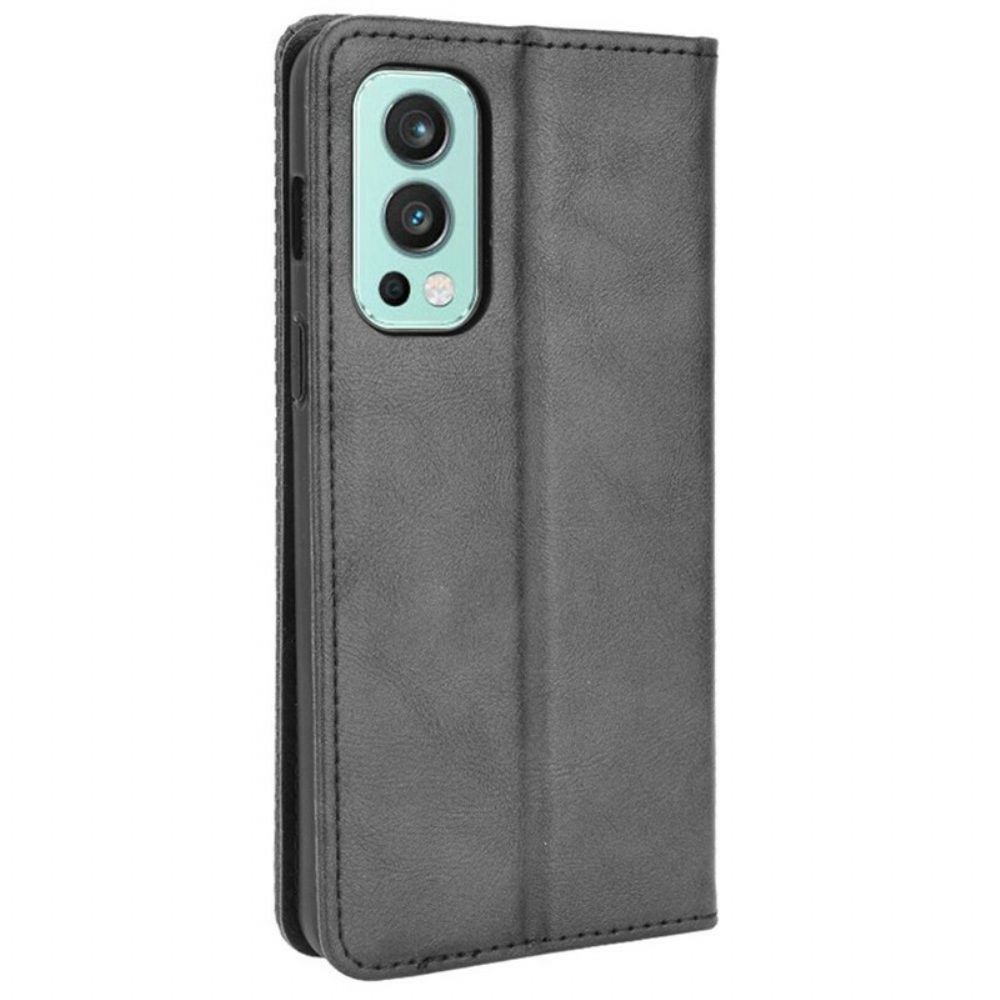 Schutzhülle Für OnePlus Nord 2 5G Flip Case Gestylter Vintage-leder-effekt