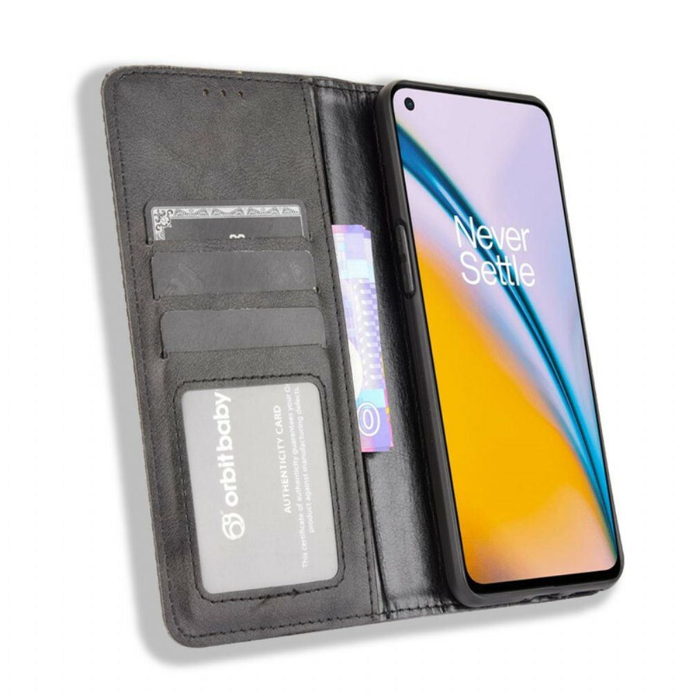 Schutzhülle Für OnePlus Nord 2 5G Flip Case Gestylter Vintage-leder-effekt