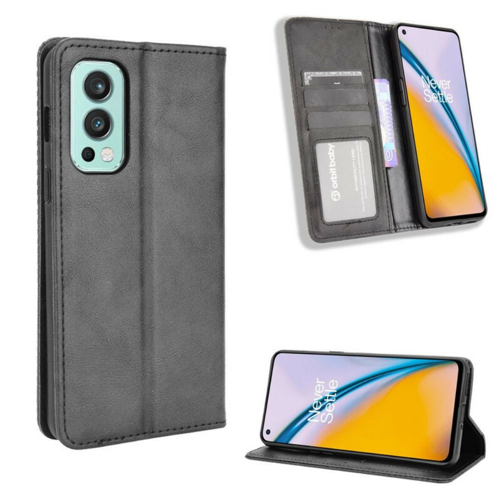 Schutzhülle Für OnePlus Nord 2 5G Flip Case Gestylter Vintage-leder-effekt