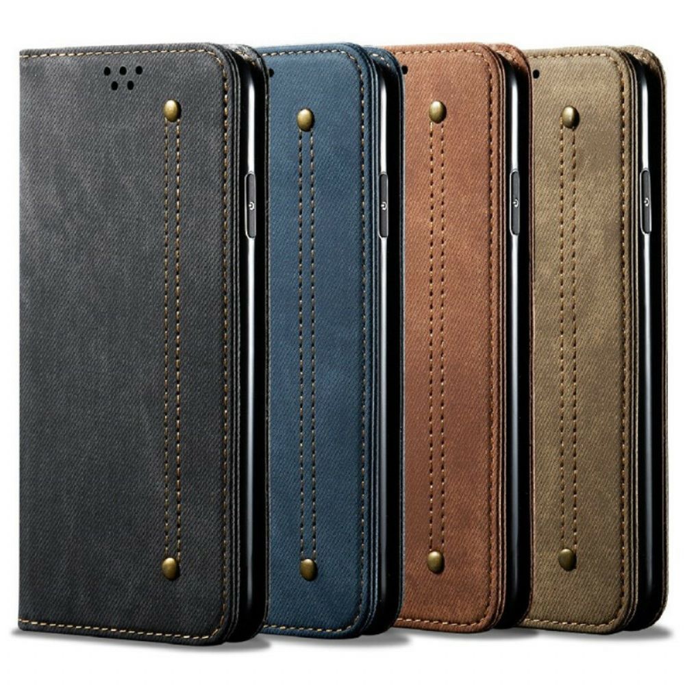 Schutzhülle Für OnePlus Nord 2 5G Flip Case Jeans-textur Aus Lederimitat