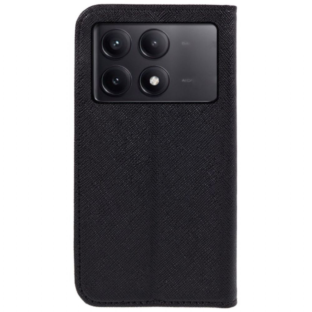 Flip Case Für Poco X6 Pro 5g Kreuztextur