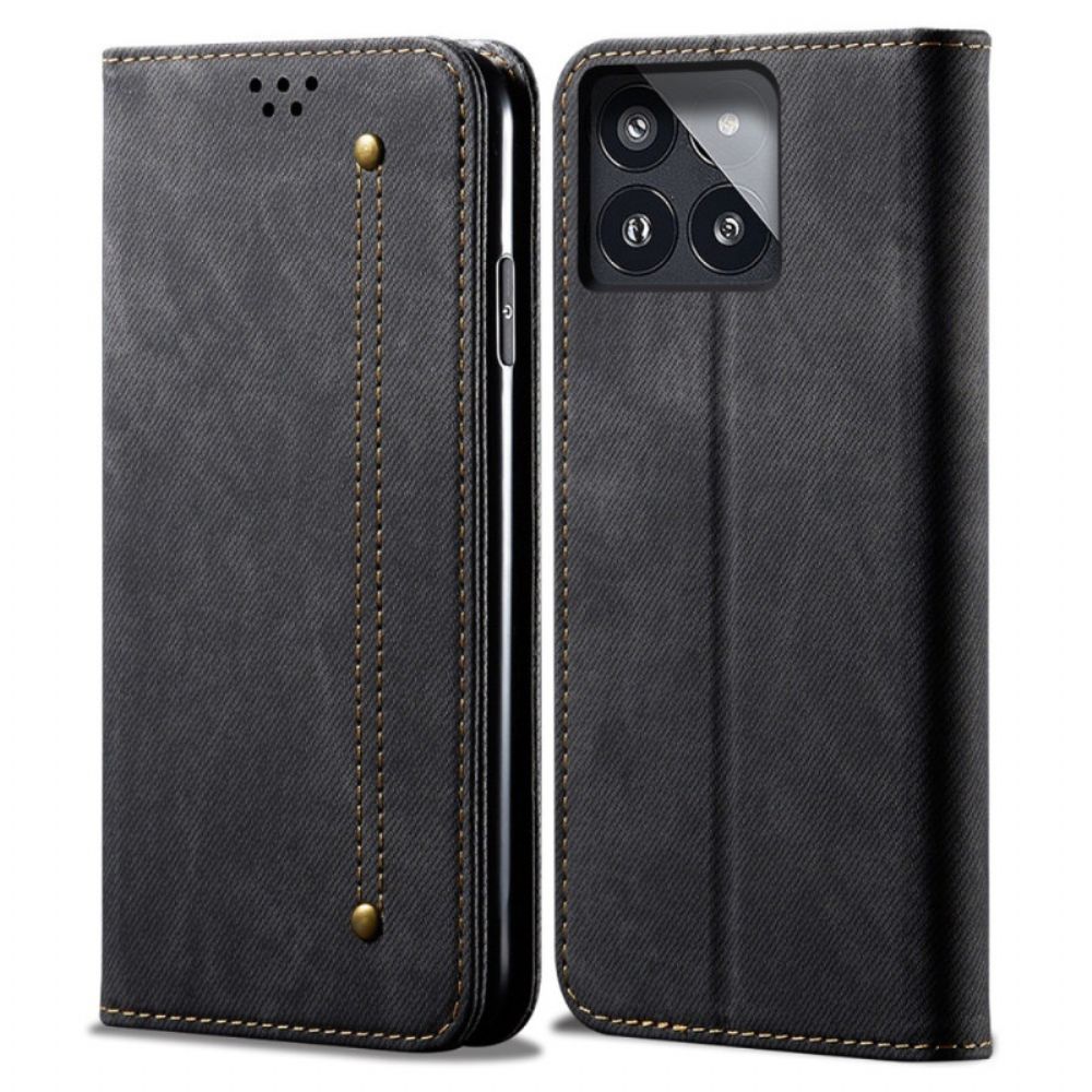 Flip Case Poco X6 Pro 5g Handyhülle Jeansstoff