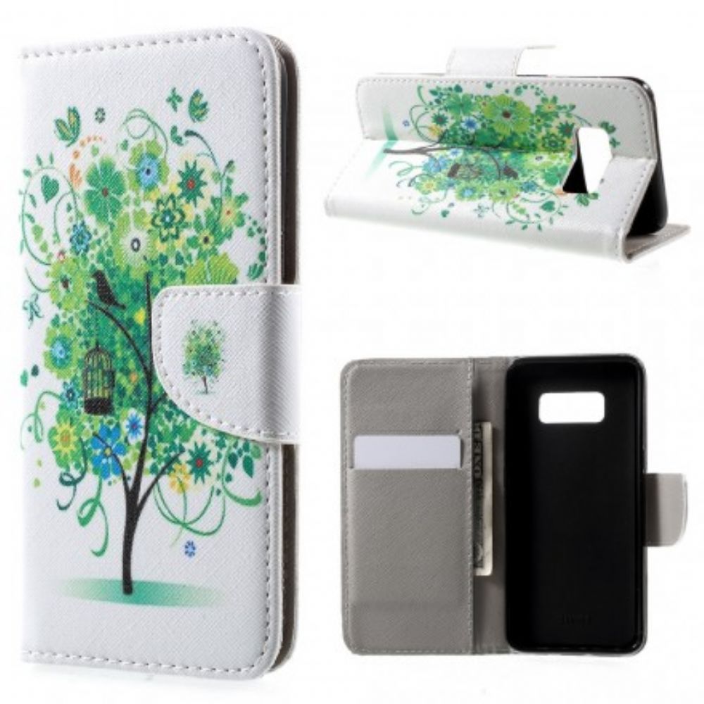 Flip Case Für Samsung Galaxy S8 Blühender Baum