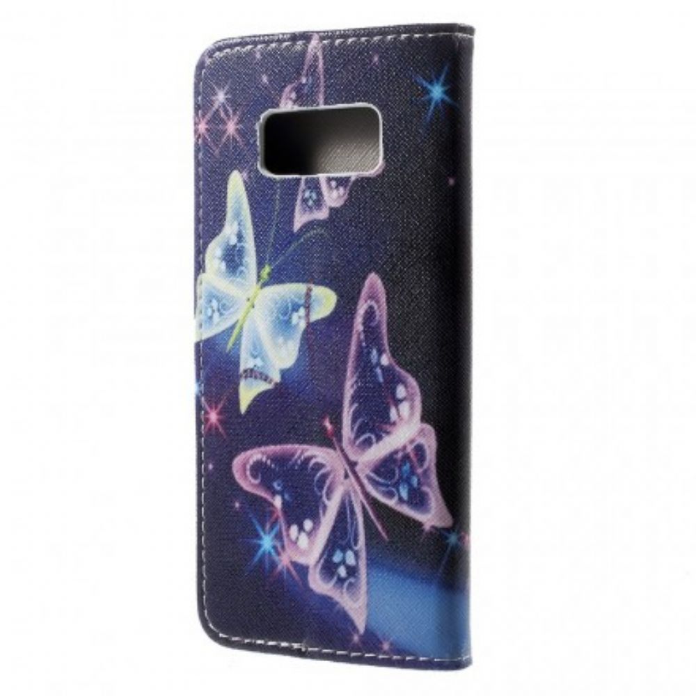 Flip Case Für Samsung Galaxy S8 Schmetterlinge