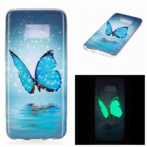 Handyhülle Für Samsung Galaxy S8 Fluoreszierender Blauer Schmetterling