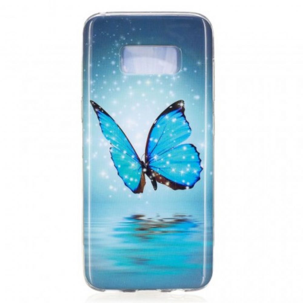 Handyhülle Für Samsung Galaxy S8 Fluoreszierender Blauer Schmetterling