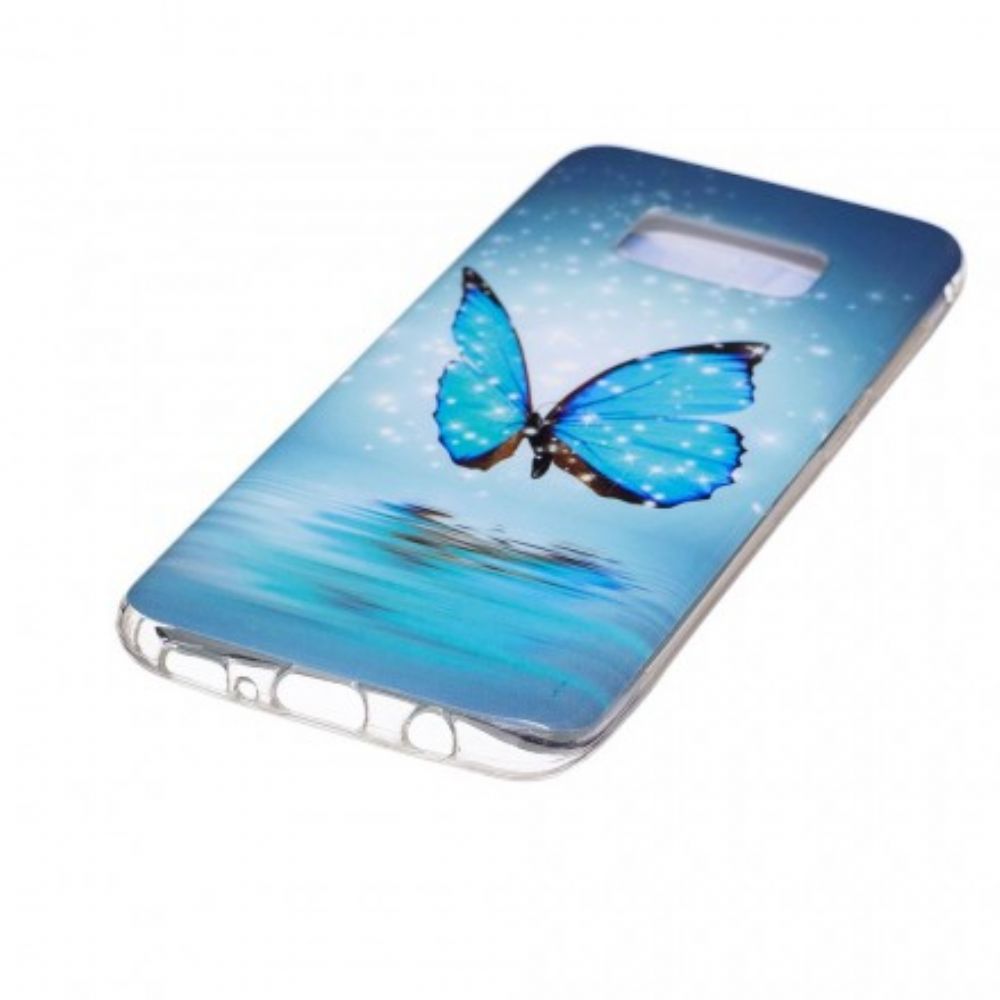 Handyhülle Für Samsung Galaxy S8 Fluoreszierender Blauer Schmetterling