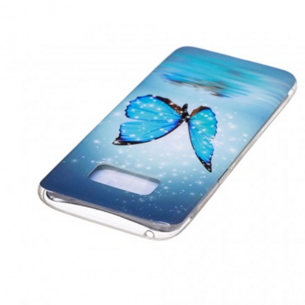 Handyhülle Für Samsung Galaxy S8 Fluoreszierender Blauer Schmetterling