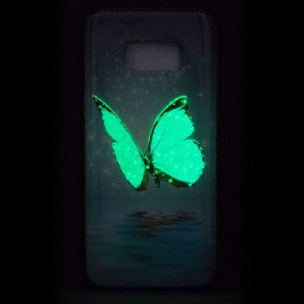 Handyhülle Für Samsung Galaxy S8 Fluoreszierender Blauer Schmetterling