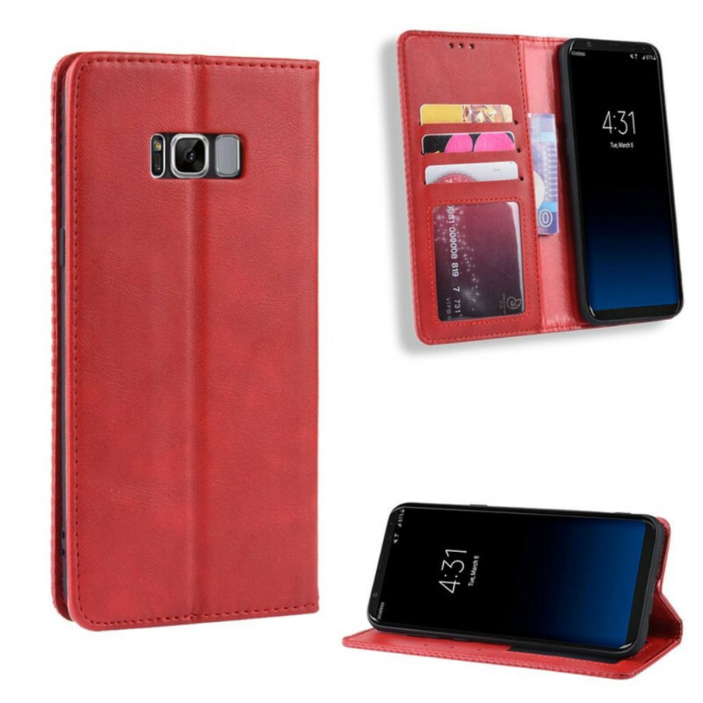 Schutzhülle Für Samsung Galaxy S8 Flip Case Stilisierter Vintage-ledereffekt