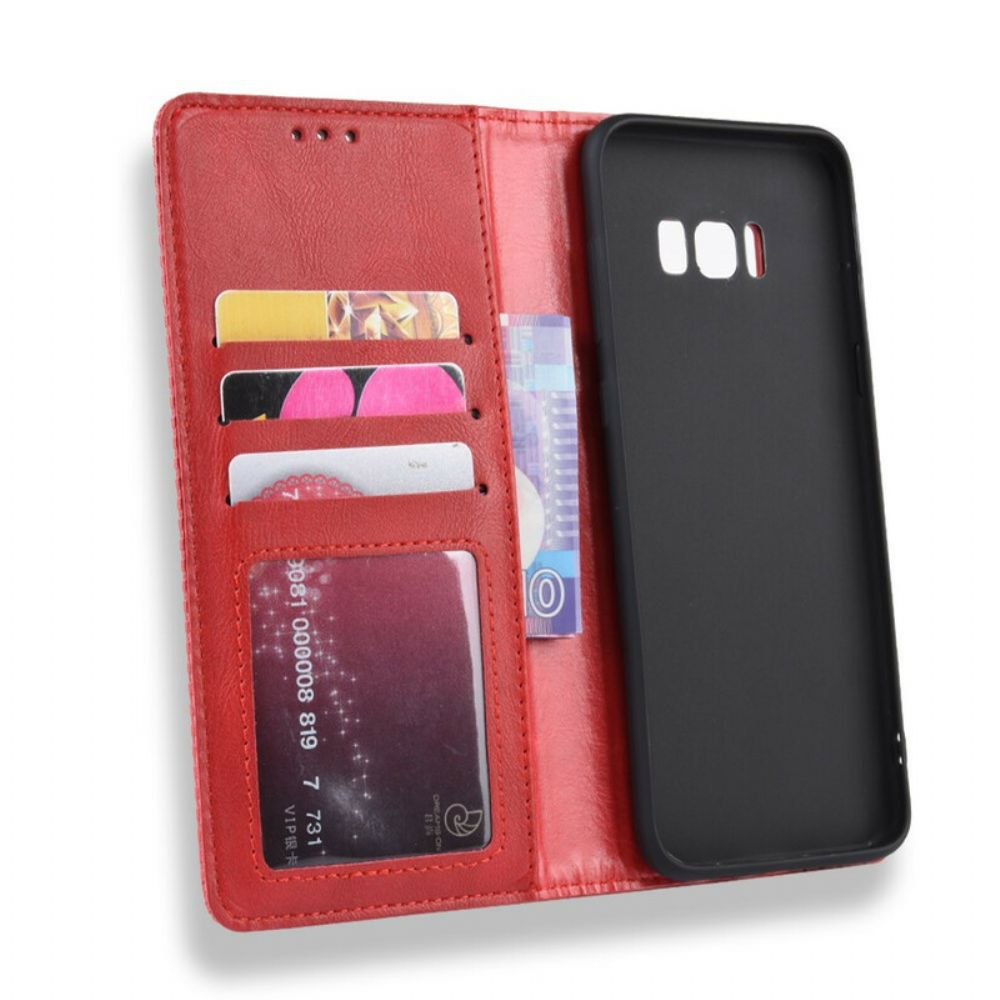 Schutzhülle Für Samsung Galaxy S8 Flip Case Stilisierter Vintage-ledereffekt