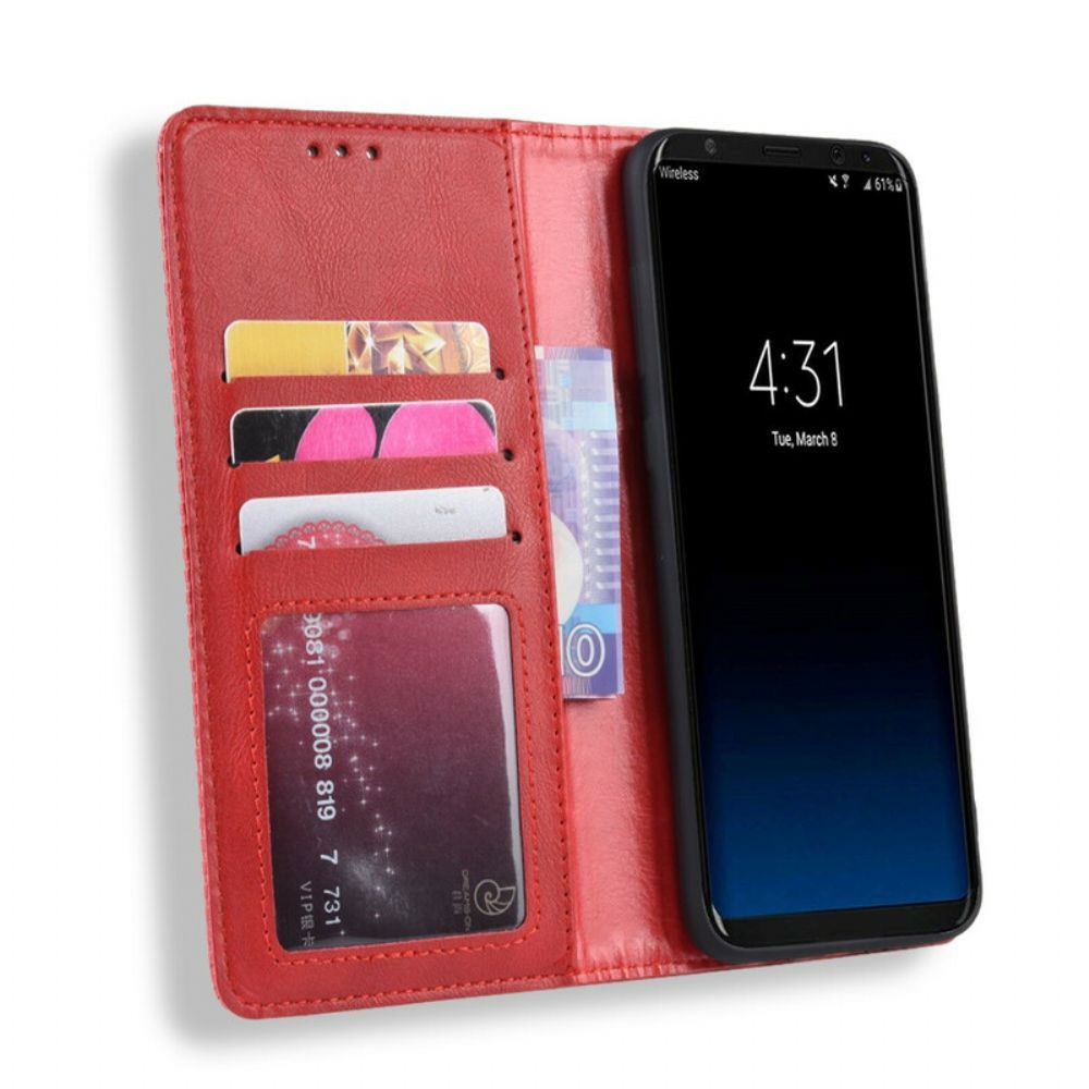 Schutzhülle Für Samsung Galaxy S8 Flip Case Stilisierter Vintage-ledereffekt