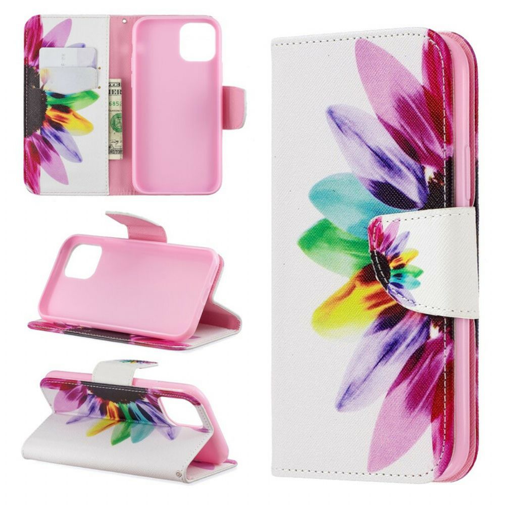 Flip Case Für iPhone 11 Pro Aquarell Blume