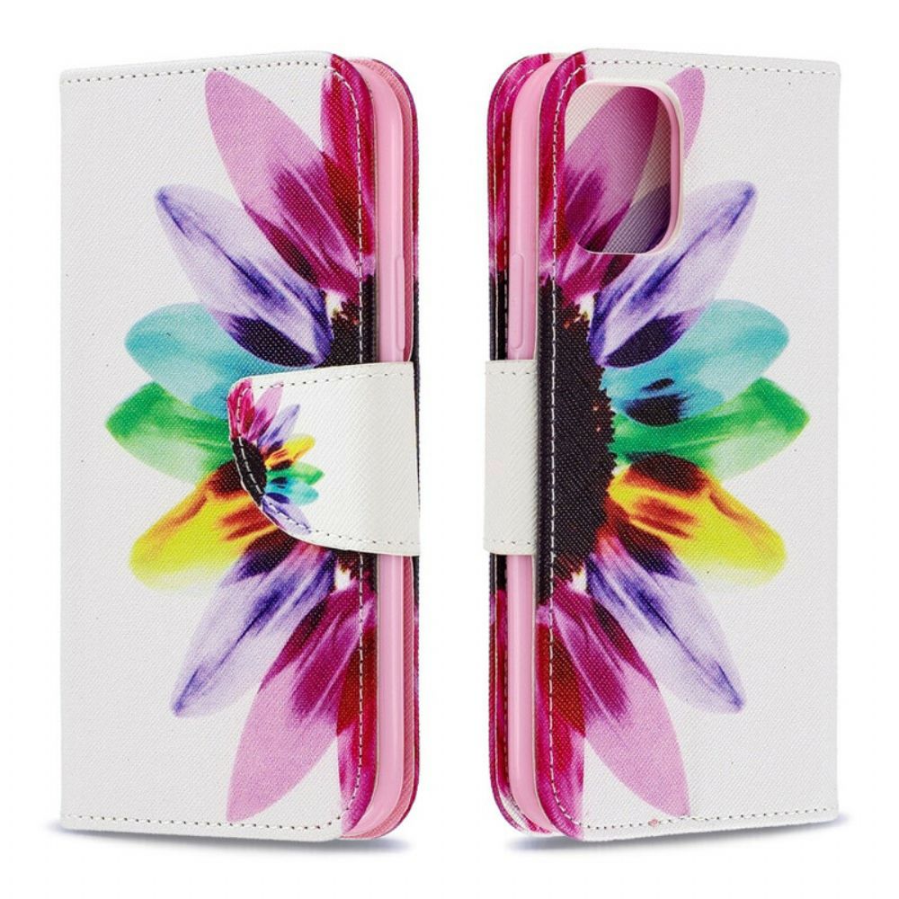 Flip Case Für iPhone 11 Pro Aquarell Blume