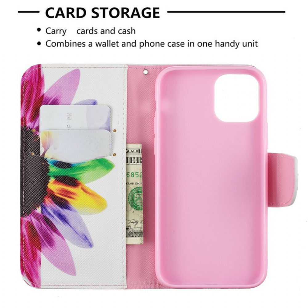 Flip Case Für iPhone 11 Pro Aquarell Blume