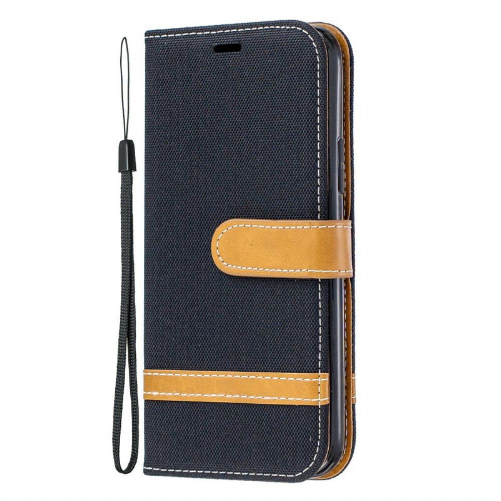 Flip Case Für iPhone 11 Pro Mit Kordel Armband In Stoff- Und Lederoptik