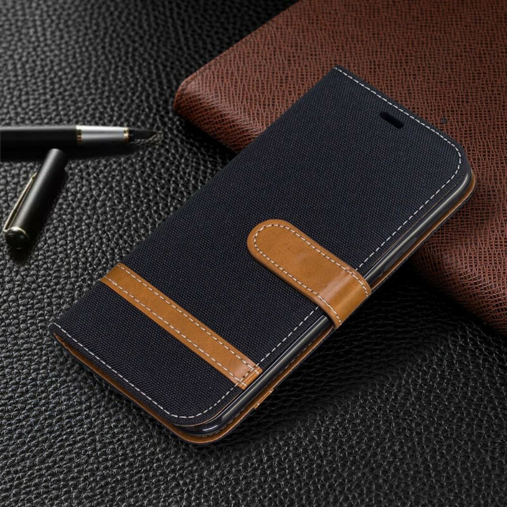 Flip Case Für iPhone 11 Pro Mit Kordel Armband In Stoff- Und Lederoptik