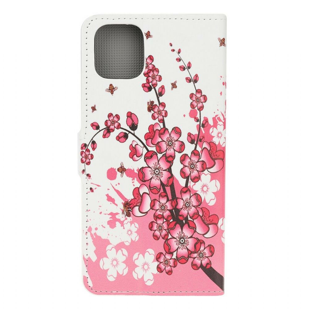 Flip Case Für iPhone 11 Pro Tropische Blumen